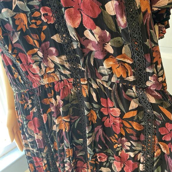 New Torrid 4/4X Cottagecore Floral Midi Gauze Skater Dress Beach Boho Hawaii - Picture 7 of 10